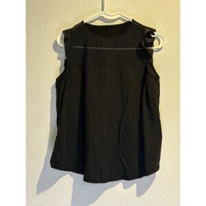 She Bird (Size 4) Medium Tunic Tank Shelf Bra Active Black Mesh